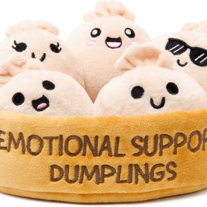 Emotional Support Dumplings by Relatable, Cuddly Stuffed Animals and Toys, Squishy Toys and Plushies, Great Gift Ideas for Loved Ones of All Ages, Includes 5 Plushies with Carrying Basket