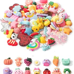 Mr. Pen- Cute Slime Charms, 100 pcs, Kawaii Flatback Resin Charms for Crafts, Mini Decoden Embellishments for Phone, Junk Cases, Scrapbooking & DIY Decoration
