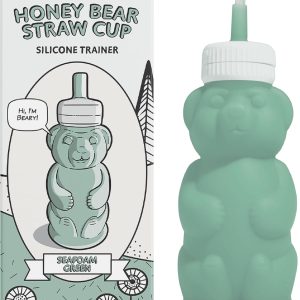 Legendairy Milk NEW V2 Honey Bear Straw Cup Silicone for Babies (Green), 8 oz. Dishwasher Safe, Food Grade Silicone, Honeybear Sippy Cup for Ages 4+ Months