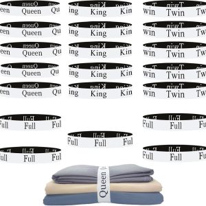 20 Pieces Bed Sheet Organizer Bands, Sheet Organizers and Storage Label Bands, Sheet Label for Bedding, Sheets Organizer for Closet,Sheet Keepers Linen Labels Bedding Bands