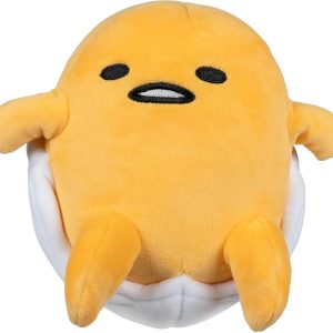 Jazwares Hello Kitty and Friends – 8” Gudetama Squishy Plush Relaxing in an Egg Shell – Officially Licensed Sanrio Product Ages 6+