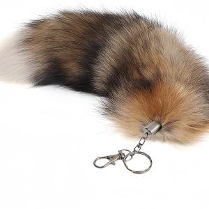 Fluffy Therian fox Tail Keychain – Soft Fur, Realistic Colors, Durable, Perfect for Cosplay, Renaissance Fairs