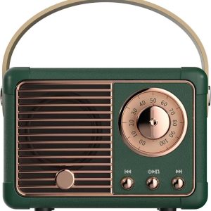 Dosmix Retro Bluetooth Speaker, Vintage Decor Mini Wireless Speaker, Cute Portable Small Speaker for Bedroom Desk Kitchen Office, Old Fashion Style Room Decor Speaker, Gift for Women Men Girls(Green)