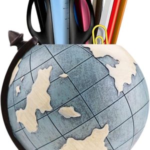 MUAMAX Globe Pen Pencil Holder for Desk Pen Organizer for Desk Desktop Organizer Pencil Cup Pot Desktop Accessories for Home Office School