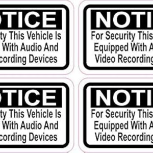 StickerTalk Notice Audio and Video Recording Vinyl Stickers, 2.5 inches by 1.5 inches