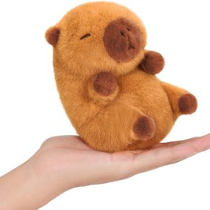 Ditucu Palm-Sized Capybara Stuffed Animals Cute Soft Plush Doll Small Capibara Plushies Toys Gifts for Kids Brown 5 inch