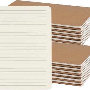 ZCZN 24 Pack A5 Kraft Notebooks Bulk, 8.15×5.5 Inches Lined Paper Journaling Notebooks, Notebooks for Work, Composition Notebooks for School, Journal Notebooks for Office, 60 Pages