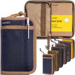 LOCHBY® Pocket Journal | Tomoe River 3.5″ x 5.5″ Notebook | Waxed Canvas | Ideal for Travelers & Daily Use, Fits Field Notes, Moleskine Cahier