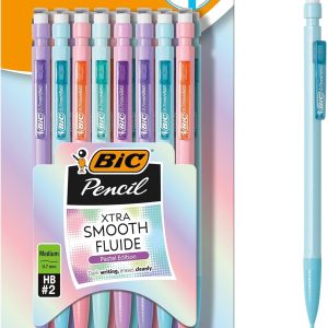BIC Xtra-Smooth Pastel Mechanical Pencils with Erasers, Medium Point (0.7mm), 24-Count Pack, Bulk Mechanical Pencils for School or Office Supplies