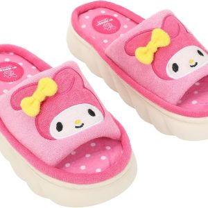 Bioworld My Melody 3D Character Face Art Women’s Pink Open-Toed Slide Slippers