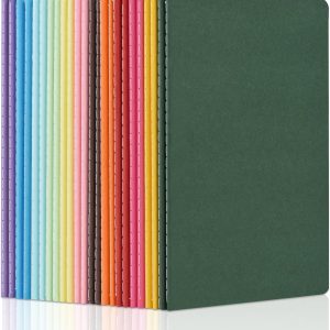 ZCZN 24 Pack Colorful Blank Notebooks Bulk, A5 Journals with 12 Colors, 60 Pages/30 Sheets, 8.3×5.5 Inch, Plain Paper, Travel Writing Journal Notebooks for Work & School