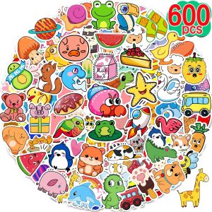 Apakkai 600 Pcs Cute Stickers for Kids, Water Bottle Stickers for Teens, Kawaii Vinyl Phone Laptop Skateboard Animal Waterproof Sticker, Bulk Aesthetic Sticker Packs for Boys Girls Teacher