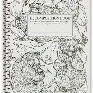 Decomposition Pear Bears College Ruled Spiral Notebooks – 9.75 x 7.5 Journal with 160 Lined Pages – Notebooks for School Supplies, Home & Office – 100% Recycled Paper – Made in USA