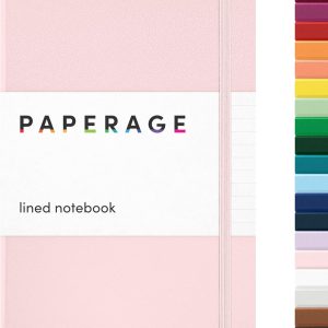 PAPERAGE Lined Journal Notebook, Hardcover Journal for Women & Men, 160 Pages, (5.6 in x 8 in), College Ruled Journaling Notebook for Work, School Supplies & Note Taking, (Blush)