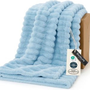 Bedsure GentleSoft Blue Throw Blanket for Couch – Cozy Soft Summer Blankets for Women, Cute Small Fleece Throw for Girls, Home Room Summer Decor Gifts for Women Her, Light Blue, 50×60 Inches