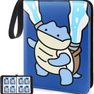 Premium Collectible Trading Card Albums，Card Binder Fits 400 Cards with 50 Removable Sleeves，Display Game Card Case book Holder, Turtle Themes