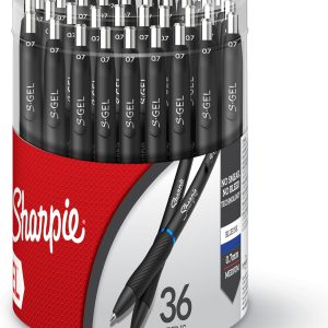 Sharpie S-Gel Pens, Medium Point (0.7mm), Blue Gel Ink, 36 Count – Writing, Note-Taking, Office Supplies, No Smear, No Bleed