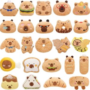 WYZOID 24PCS Kids Plush Keychains Bulk, Mini Stuffed Animal Keychains, Cute Backpack Charms, Party Favors, Classroom Prizes, Goodie Bag Fillers, Birthday Gifts for Kids
