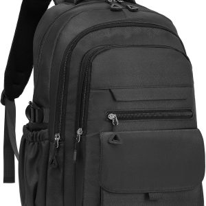 Phaoullzon Boys School Backpack for Girls, College Aesthetic Laptop Bookbag for Travel,Black