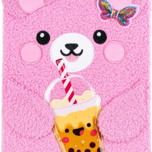 VOTUM Fuzzy Sketch Book: Personalized Artist Sketchbook: Sketching, Drawing and Creative Doodling. Notebook and Sketchbook to Draw and Journal (Pink Bear)