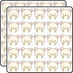 Korilakkuma Bear Scrapbook Stickers Vinyl Decals 1″ Size – 50-Pack for Journals, Cards, Crafts