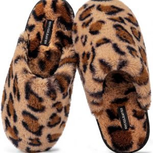 Snug Leaves Women’s Fuzzy Scuff Slippers Soft Comfy Memory Foam Non-slip Indoor House Shoes