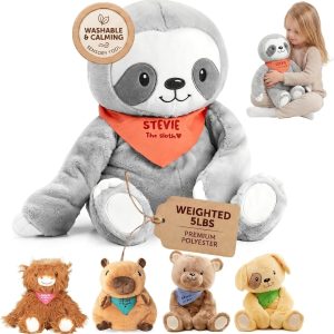 Lilly’s Love Weighted Stuffed Animals for Adults & Kids — 5lb Calming Sloth Plush for Anxiety, ADHD & Sensory | Machine Washable Weighted Stuffed Animal w/Removable Insert | Stevie The Sloth