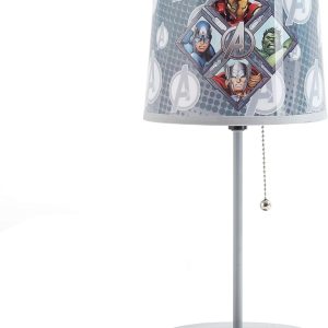 Avengers Stick Table Kids Lamp with Pull Chain, Themed Printed Decorative Shade,Metal