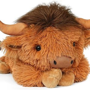 WDXDSOB Weighted Highland Cow Stuffed Animals, 4.2 Lbs Weighted Highland Cow Plush for Kids & Adults, 21.6 Inch Large Cattle Pillow Toy Gift for Christmas Birthday Gift