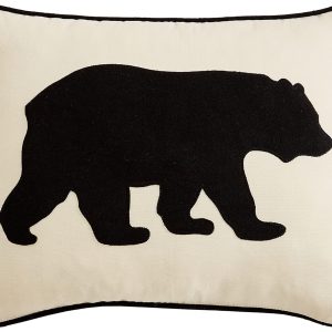 Eddie Bauer Home Throw Pillow with Zipper Closure, Perfect Luxurious Bedding Set for Bed or Sofa, 16″ x 20″, Bear Twill Black