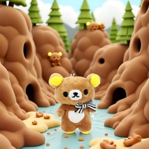Brown Standing Bear Stuffed Ornament, 11CM Key Chain Ornament, Standing Bear Charm,Design Pendant, Soft Figure Stuffed Animals，Decorations