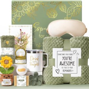 Birthday Gifts for Women Self Care Get Well Soon Gift Baskets, Spa Care Package Thinking of You Gift Set, Sympathy Inspirational Christmas Sunflower Gifts for Women Her Mom Friend Sister Wife Teacher