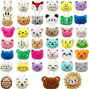 XIPEGPA 40 PCS Mini Animal Plush Toys Set Cute Small Animal Stuffed Toy Keychain for Party Favors Keychain Ornament for Goody Bag Easter Egg Stuffers Carnival Birthday Party Classroom Prizes