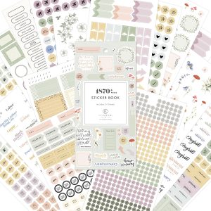 Blue Sky Everygirl 1870+ Sticker Book, Planner and Calendar Pack, 4.49” x 9.06”, Full Color, with Bungee Closure, 24 Unique Sheets (Every Day & Every Month)