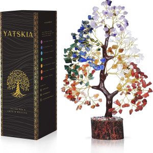 YATSKIA 7 Chakra Tree of Life – Crystals and Healing Stones | Birthday Gifts | Crystal Tree for Positive Energy | Home & Office Decor | Gifts for Women