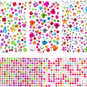 880pcs Gem Stickers Rhinestones for Crafts – Self Adhesive Jewels Stickers, Acrylic Gems DIY Craft Decorative Diamond Small Stickers for Kids
