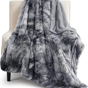 Bedsure GentleSoft Fluffy Fuzzy Faux Fur Throw Blanket for Couch, Soft Sherpa Fleece Cozy Gifts for Women, Plush Bed Blanket Room Decor for Men, Thick Warm Minky Teen Gifts Winter Bedding